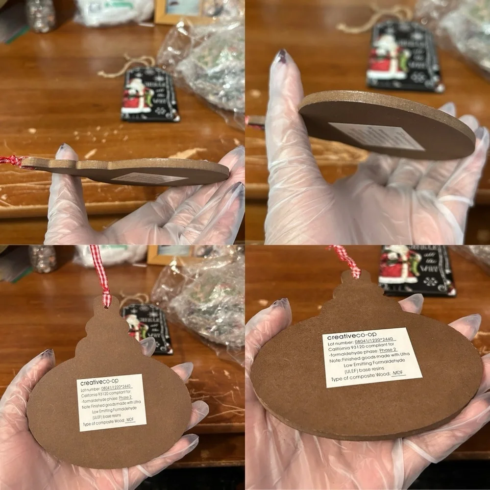 Wooden Festive Christmas Sayings Wooden Ornaments - Set Of 3- “Tinsel”